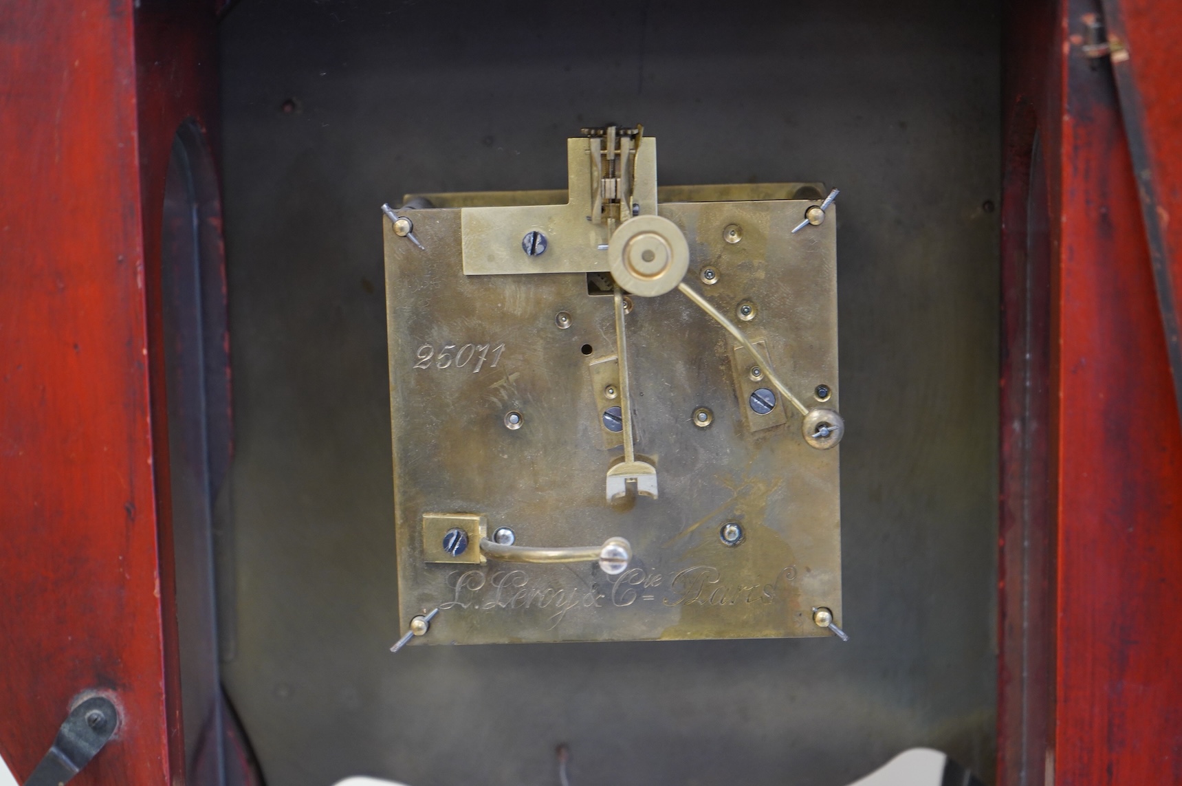 A Charles Le Roy, Paris bracket clock, striking on a bell, with key and pendulum, 58cm high